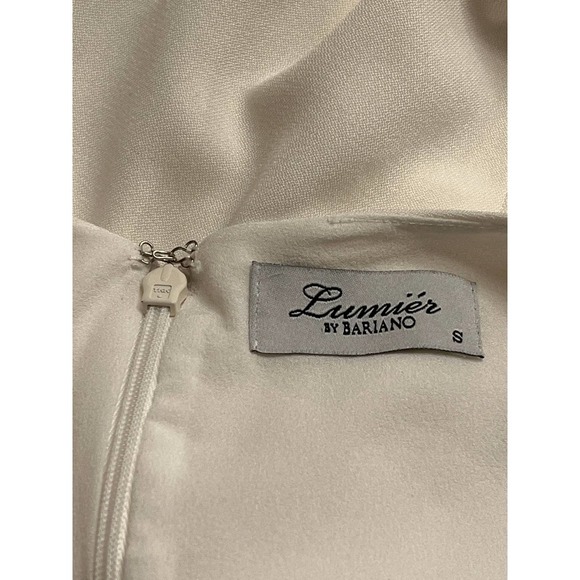 Lumier by Bariano Sleeveless Cream Overlay Geometric Dress Size S - Picture 4 of 10